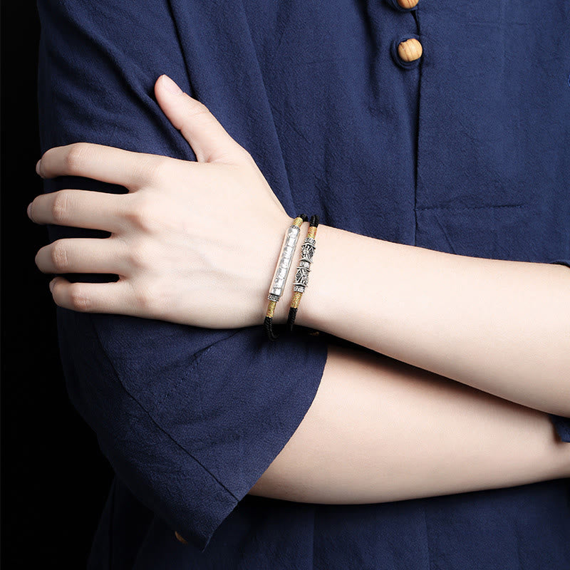 KarmaRipple's 999 Sterling Silver Handmade Om Mani Padme Hum Peace Woven Bracelet p4