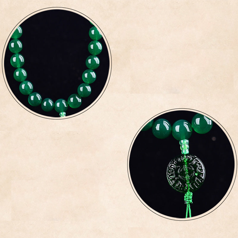 KarmaRipple's Authentic Green Agate Wrist Mala Manifestation Pocket Mala Car Decoration p7