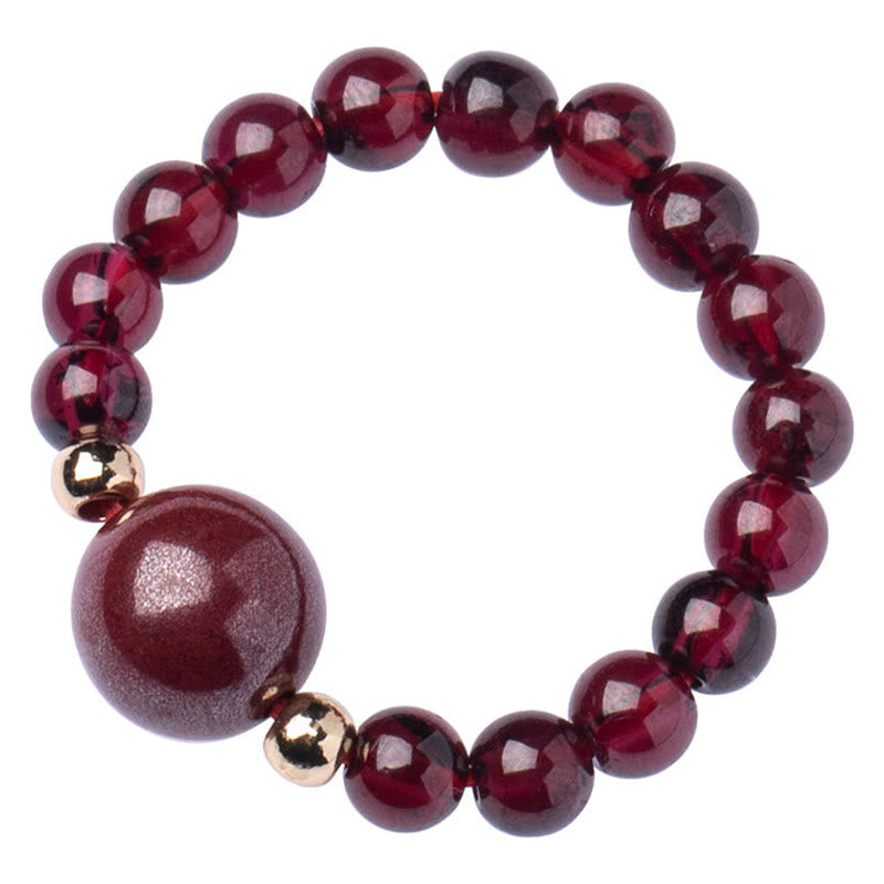 KarmaRipple's Garnet Cinnabar Fortunate Bead PiXiu Om Mani Padme Hum Rose Protection Ring p10