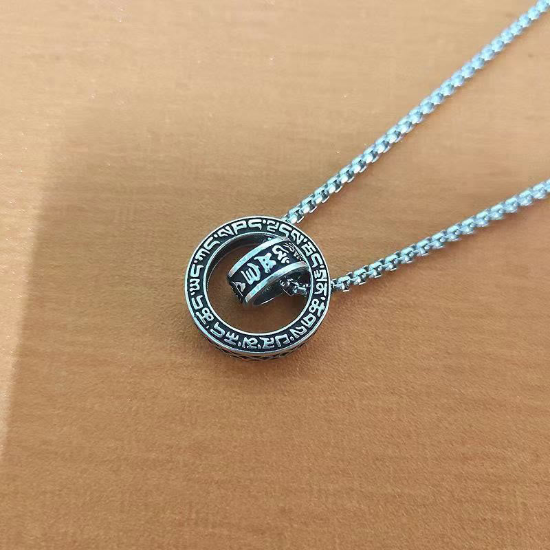 KarmaRipple's Tibetan Om Mani Padme Hum Carved Peace Purity Chain Pendant Necklace p10