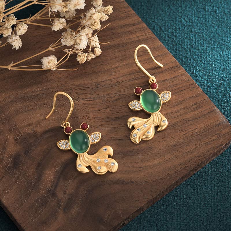 KarmaRipple's FengShui Jade Koi Fortune Earrings p4