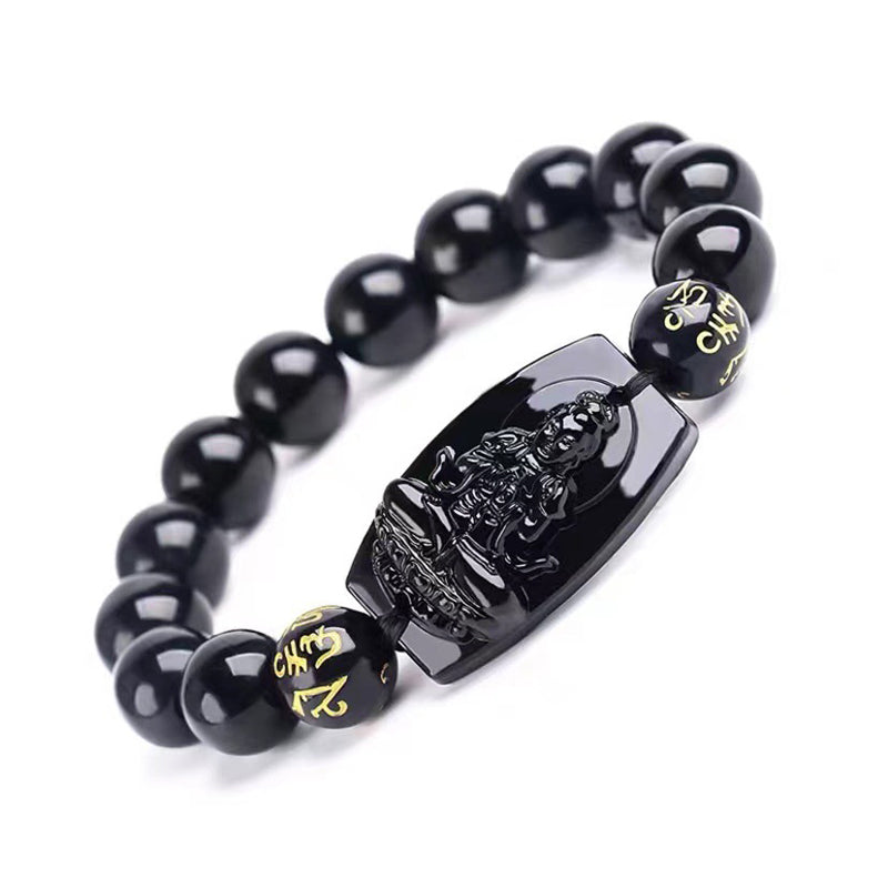KarmaRipple's Chinese Zodiac Obsidian Protection Bracelet p33