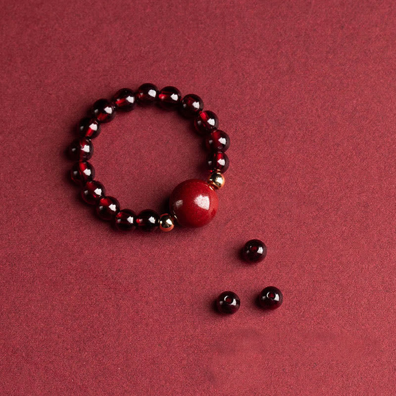 KarmaRipple's Garnet Cinnabar Fortunate Bead PiXiu Om Mani Padme Hum Rose Protection Ring p6