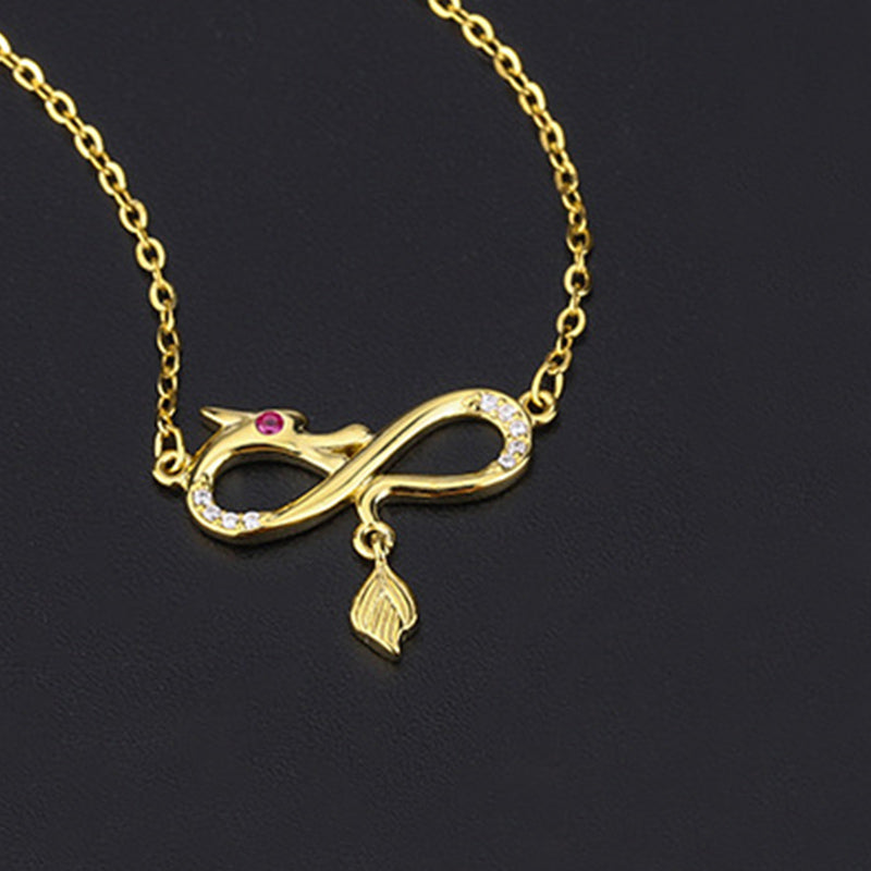 KarmaRipple's 999 Sterling Silver Year Of The Dragon Endless Weave Tail Talisman Protection Pendant Necklace p9