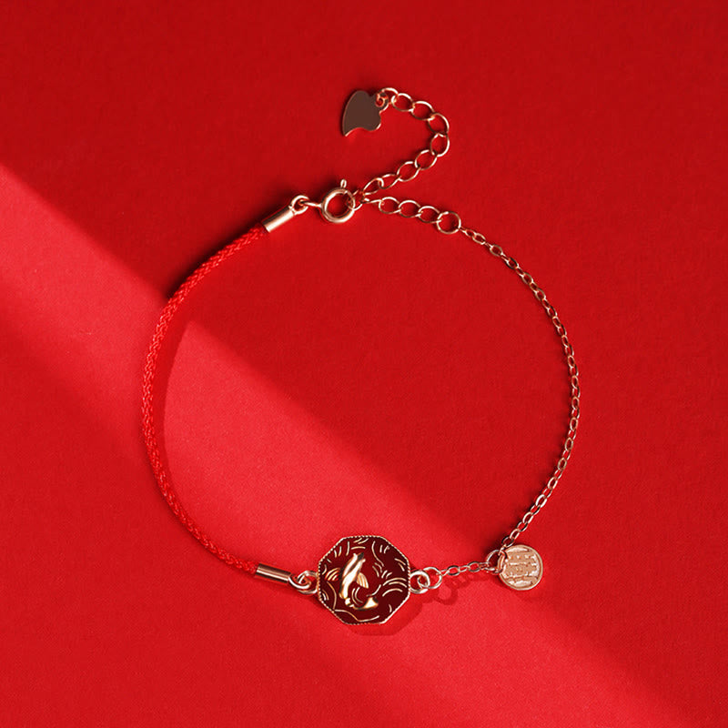 KarmaRipple's 925 Sterling Silver Fortune Koi Fish Color Change Wealth Handcrafted Woven Bracelet p22