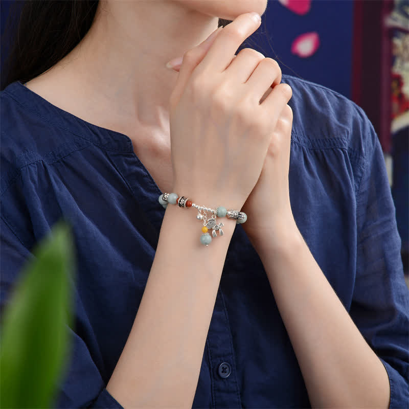 KarmaRipple's 925 Sterling Silver Authentic Jade Amber PiXiu Pony Success Bracelet p3