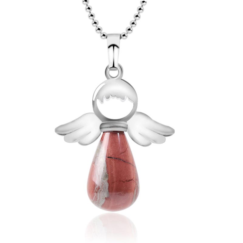 KarmaRipple's Little Angel Wings Authentic Gemstone Fortune Pendant Necklace p47
