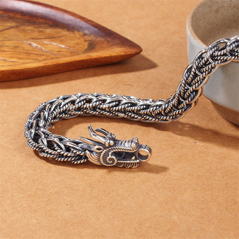 KarmaRipple's 925 Sterling Silver Dragon Success Strength Bracelet Bangle p4