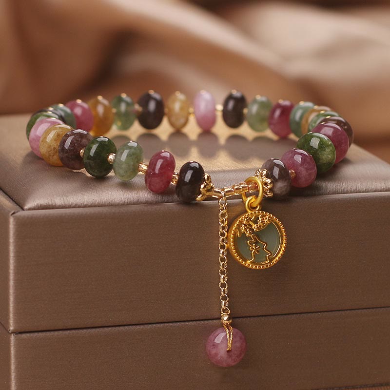 KarmaRipple's Colorful Tourmaline Cute Flower Rabbit Talisman Love Bracelet p8