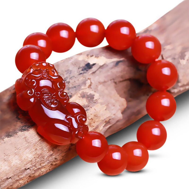 KarmaRipple's Red Agate Fortunate Pixiu Wealth Fortune Bracelet p3