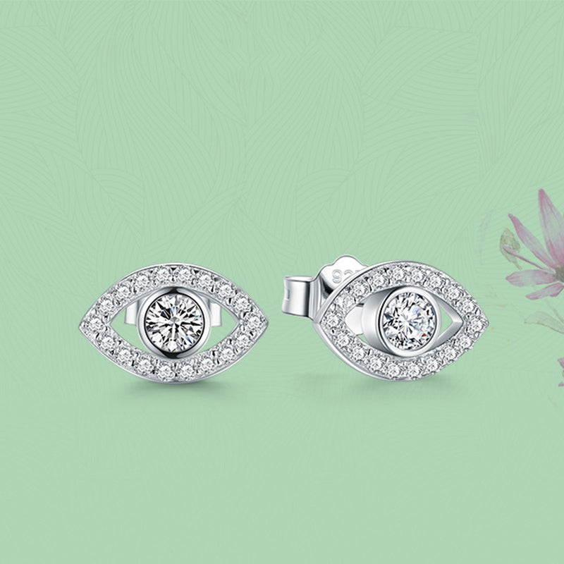 KarmaRipple's 925 Sterling Silver Evil Eye Symbol Protection Stud Earrings p8