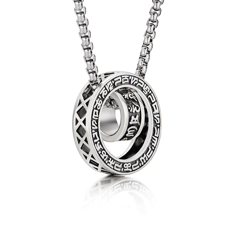 KarmaRipple's Tibetan Om Mani Padme Hum Carved Peace Purity Chain Pendant Necklace p2