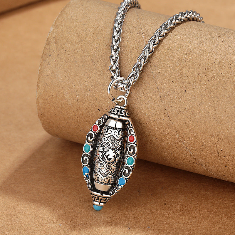 KarmaRipple's Tibetan Om Mani Padme Hum Purity Rotatable Pendant Necklace p2