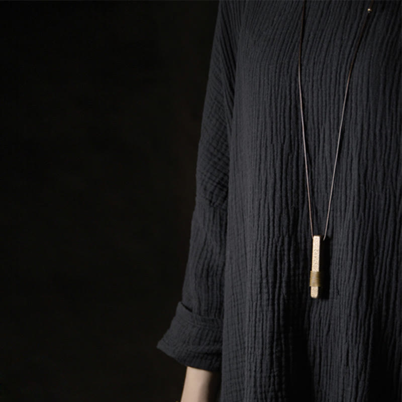 KarmaRipple's Vintage Textured Design Bronze Wealth Pendant Necklace p11