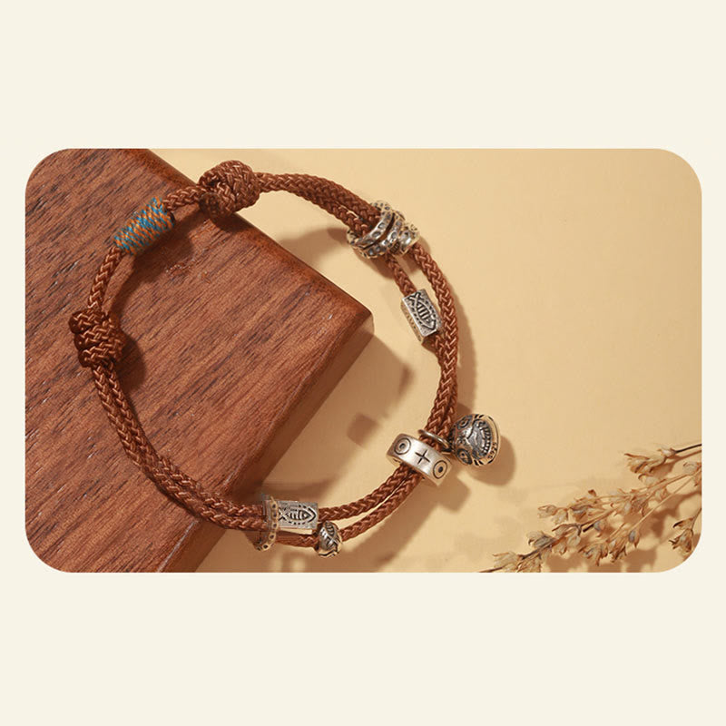 KarmaRipple's 925 Sterling Silver Gold Swallowing Beast Koi Fish Wealth Handcrafted Woven Bracelet p14