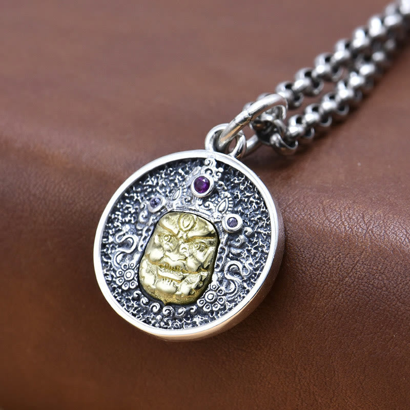 KarmaRipple's 925 Sterling Silver Zakiram Goddess of Wealth Dorje Vajra Spiritual Pendant Necklace p6