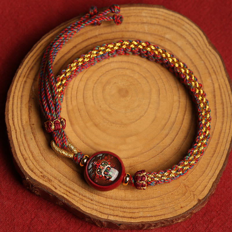 KarmaRipple's Colorful Rope Cinnabar Thangka Blessing Woven Bracelet p3