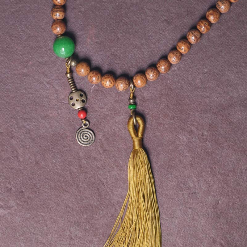 KarmaRipple's 108 Mala Beadwork Bodhi Seed Wisdom Peace Tassel Bracelet p8