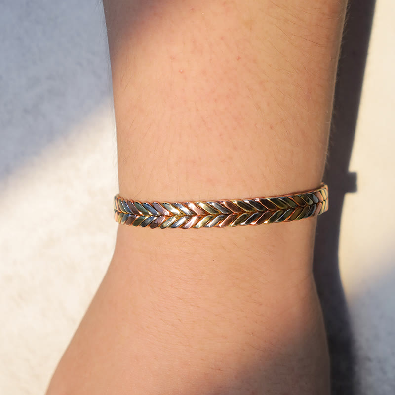 KarmaRipple's Vintage Magnetic Bronze Adjustable Cuff Bracelet Bangle p4