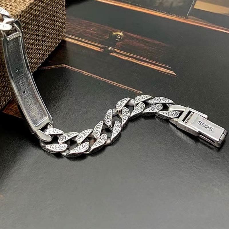 KarmaRipple's Tiger Tang Dynasty Flower Design Bronze Fortune Chain Bracelet p9