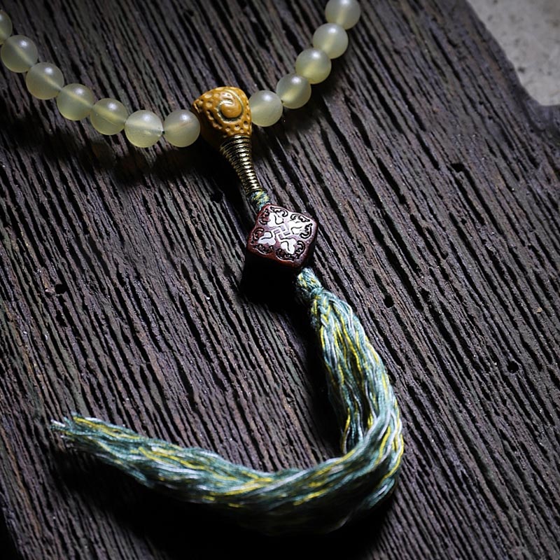 KarmaRipple's 108 Mala Beadwork Tibet Sheep Horn Amber Fortune Bracelet p10