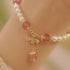 Pearl&Strawberry Quartz(Wrist Circumference 14-19cm)