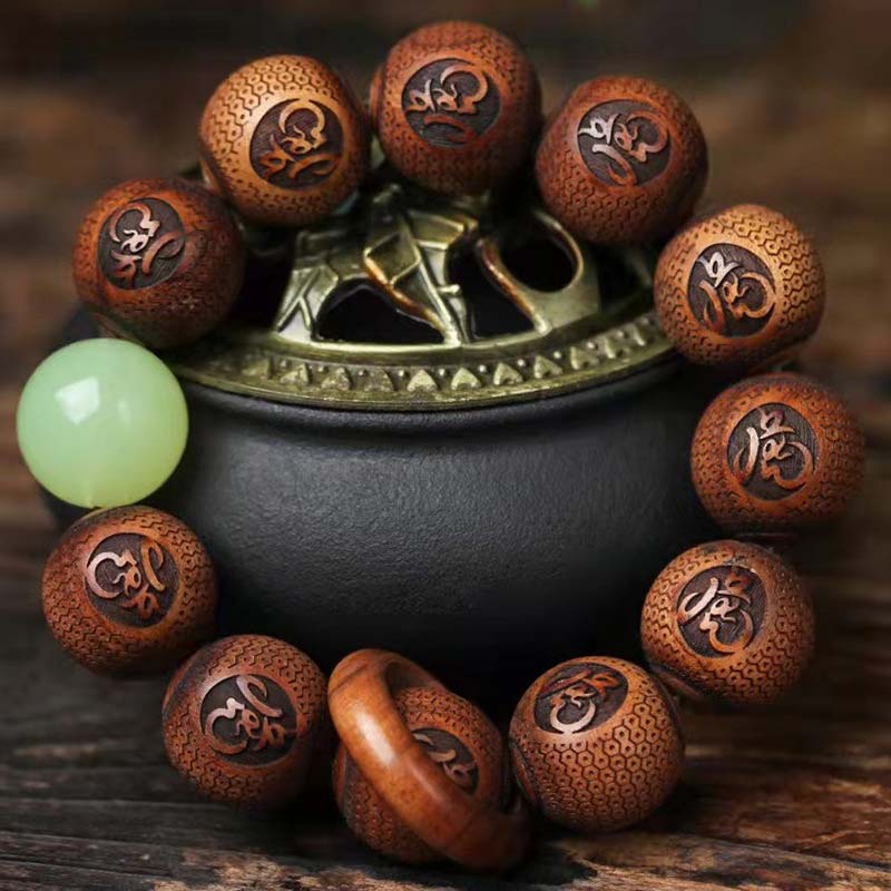 KarmaRipple's Tibetan Rosewood Engraving Tiger Protection Bracelet p1