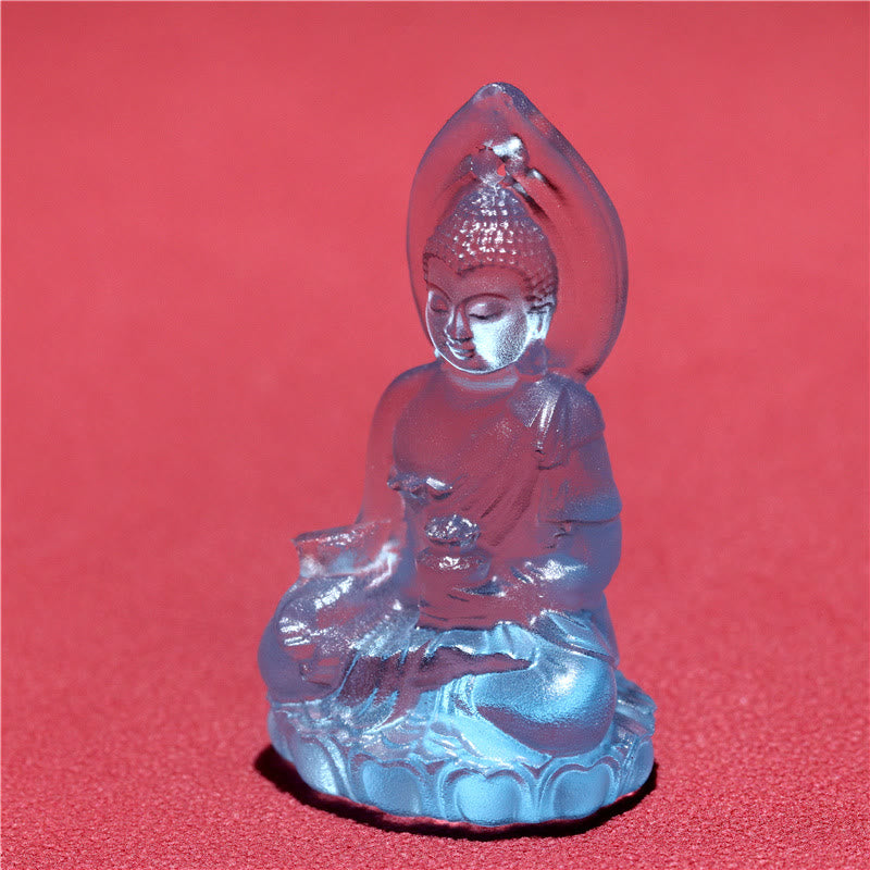 KarmaRipple's Blue Tathagata Buddha Medicine Buddha Liuli Gemstone Serenity Amulet Pendant Necklace p12