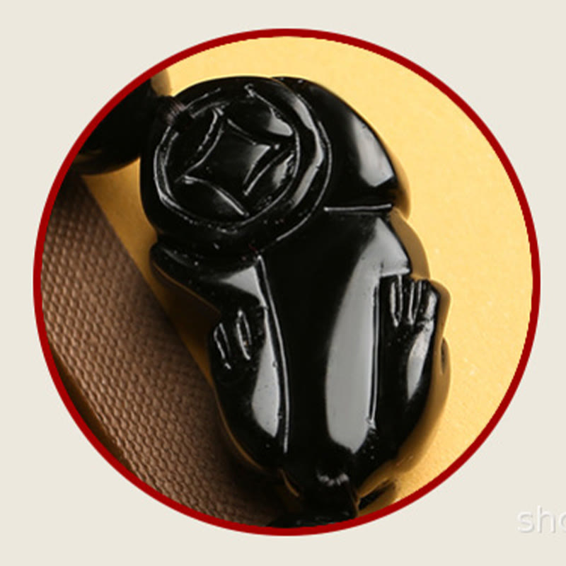 KarmaRipple's Authentic Gold Sheen Obsidian PiXiu Om Mani Padme Hum Wealth Woven Bracelet p13