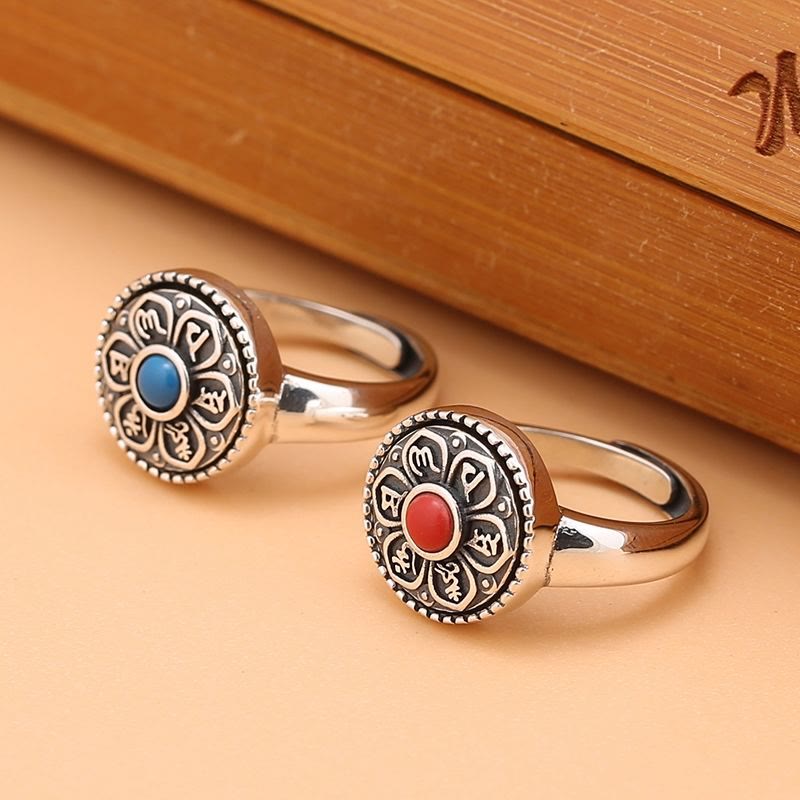KarmaRipple's Tibetan Om Mani Padme Hum Peace Rotatable Ring p3