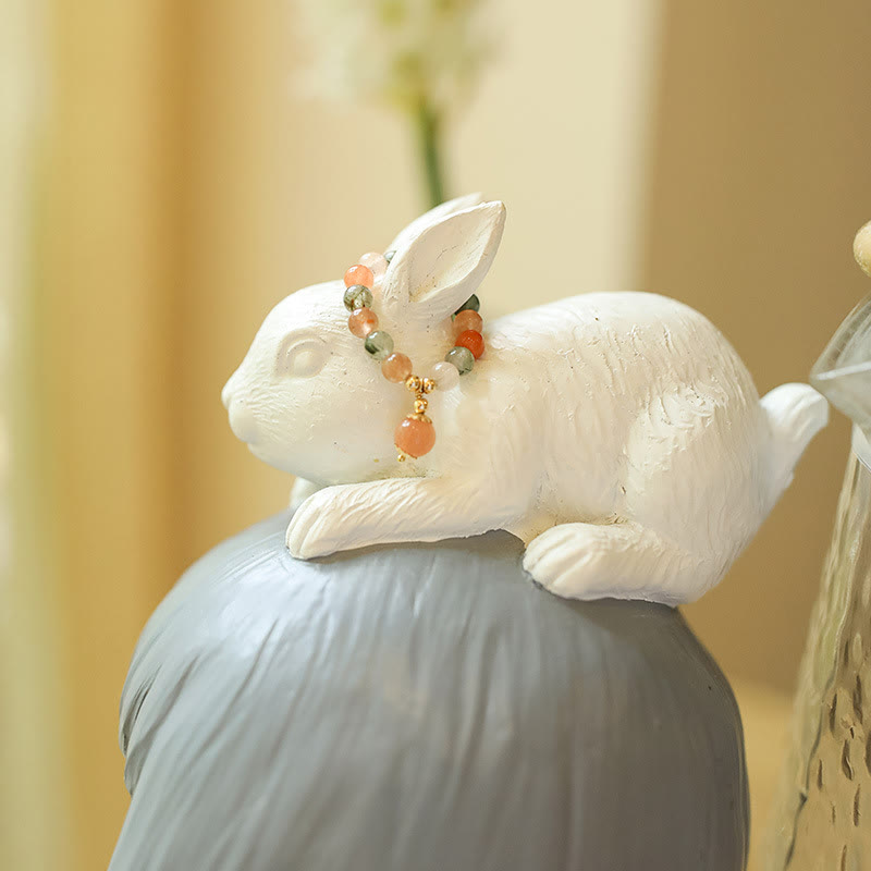 KarmaRipple's 14k Gold Plated Bronze Fu Lu Shou Gemstone Peach Moonstone Happiness Wealth Ring p2