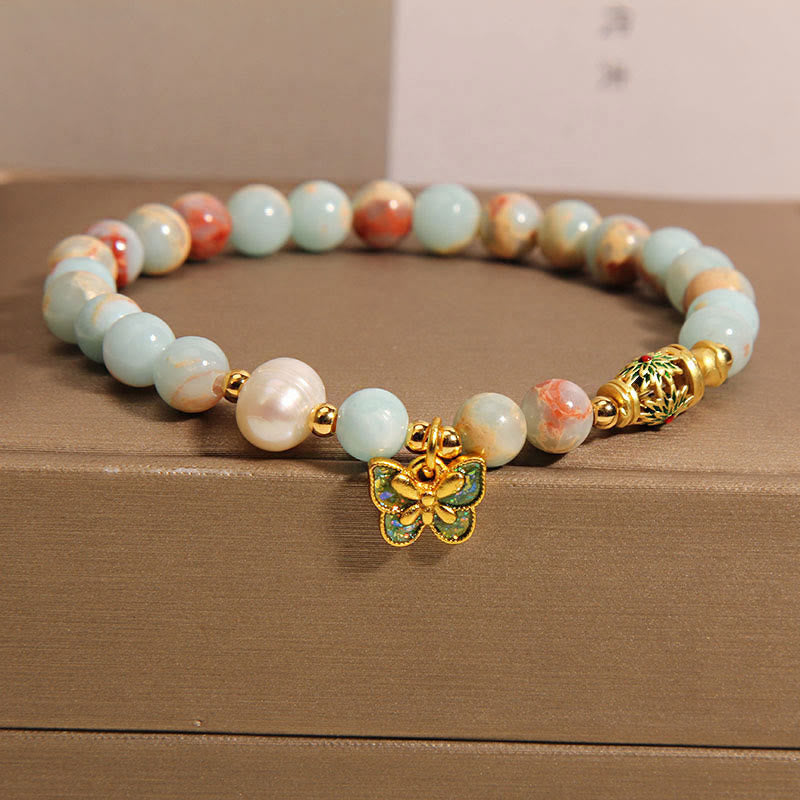 KarmaRipple's Shoushan Stone Pearl Butterfly Wealth Bracelet p11