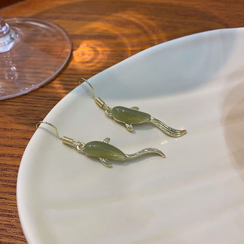 KarmaRipple's Fish Pattern Jade Fortune Dangle Drop Earrings p11