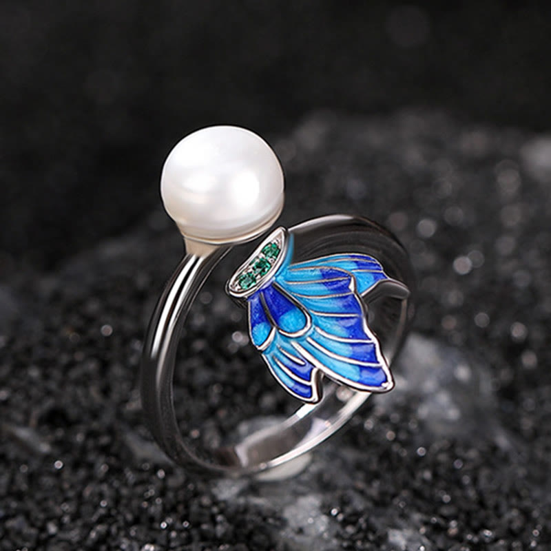 KarmaRipple's 925 Sterling Silver Pearl Butterfly Balancing Pendant Necklace Earrings Ring p12