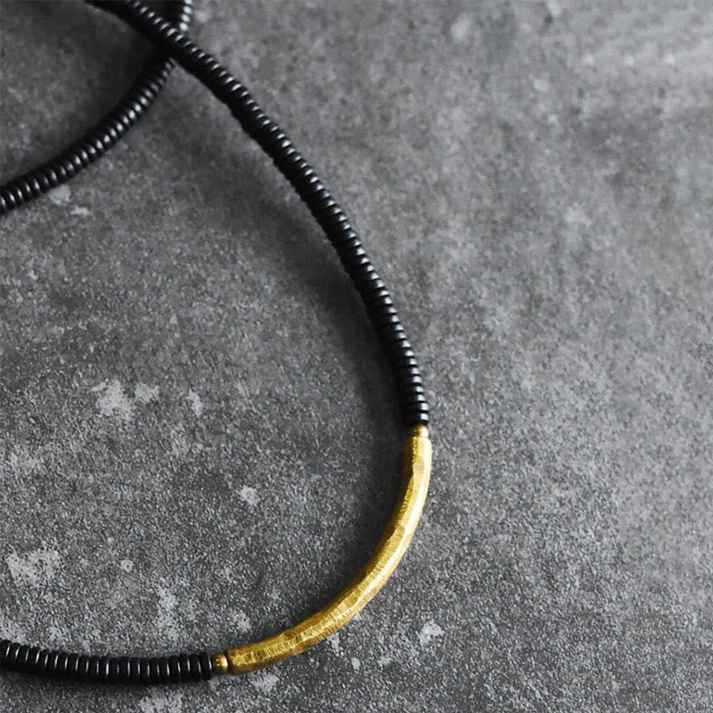 KarmaRipple's Ebony Wood Bronze Balance Multilayered Bracelet p12