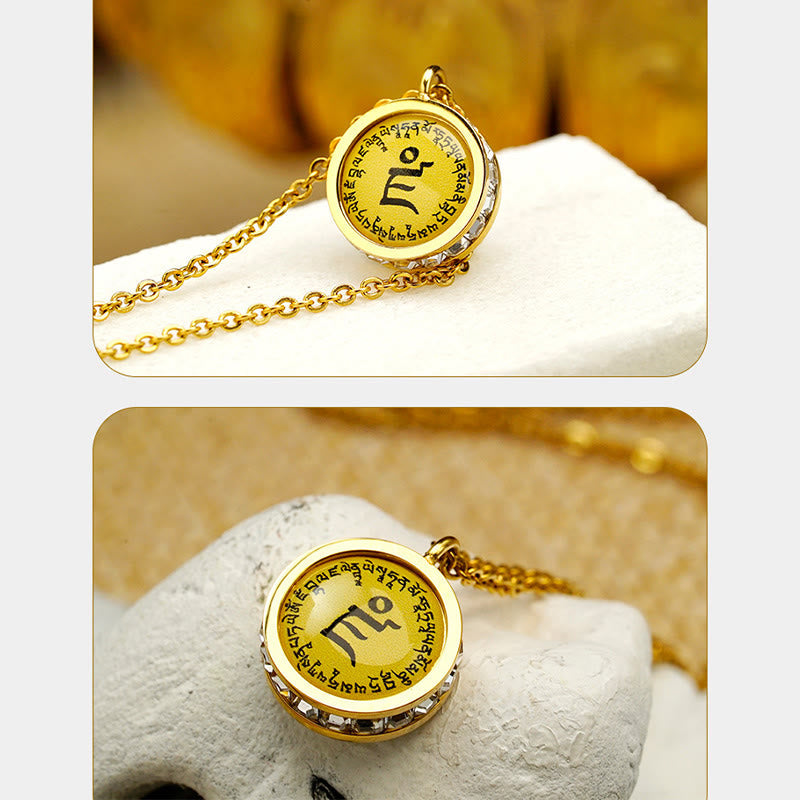 KarmaRipple's Tibetan Yellow God Of Wealth Green Tara Buddha Serenity Titanium Steel Pendant Necklace p15