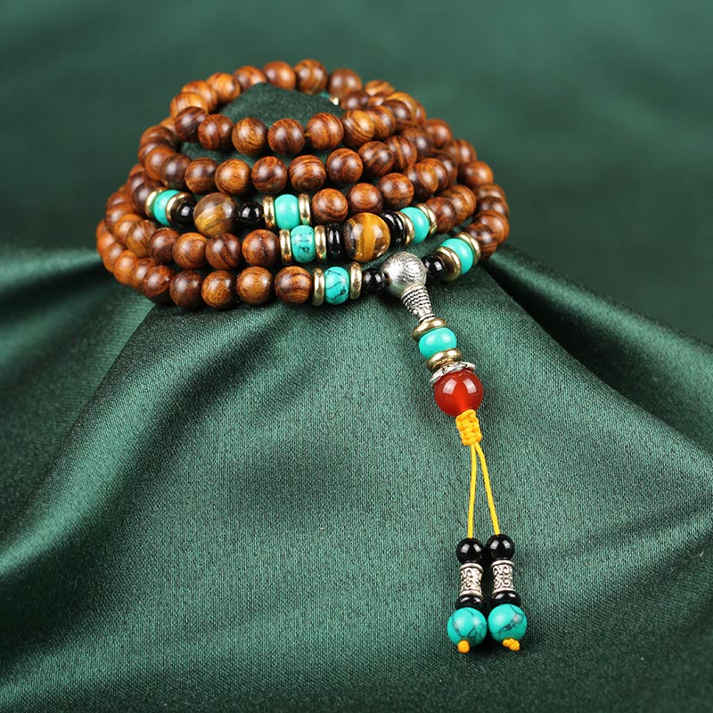 KarmaRipple's 108 Beadwork Rosewood Tiger Eye Mala Balancing Bracelet p2