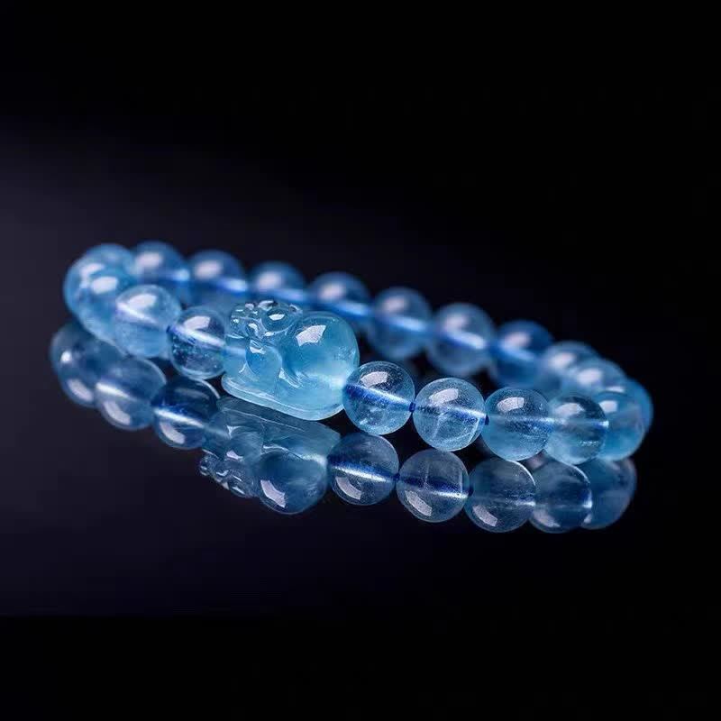 KarmaRipple's Authentic Aquamarine Pixiu Serenity Balancing Bracelet p4