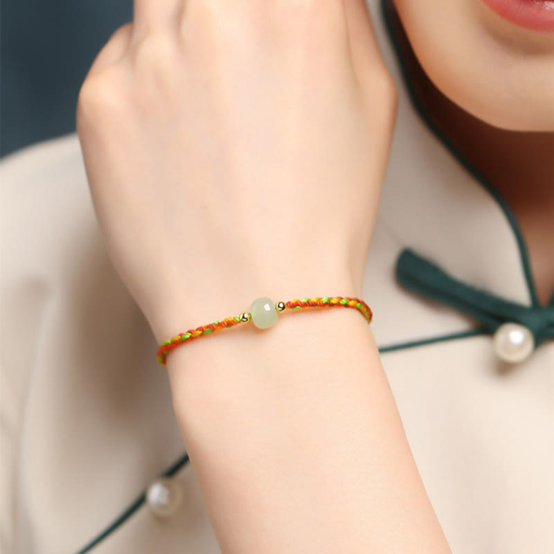 KarmaRipple's Colorful Rope Fortune Jade Bead Abundance Bracelet p3