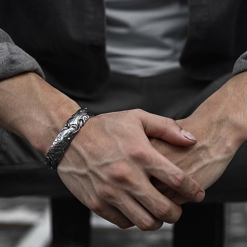 KarmaRipple's 999 Sterling Silver 990 Gold Koi Fish Fortune Wealth Success Bracelet Bangle p6