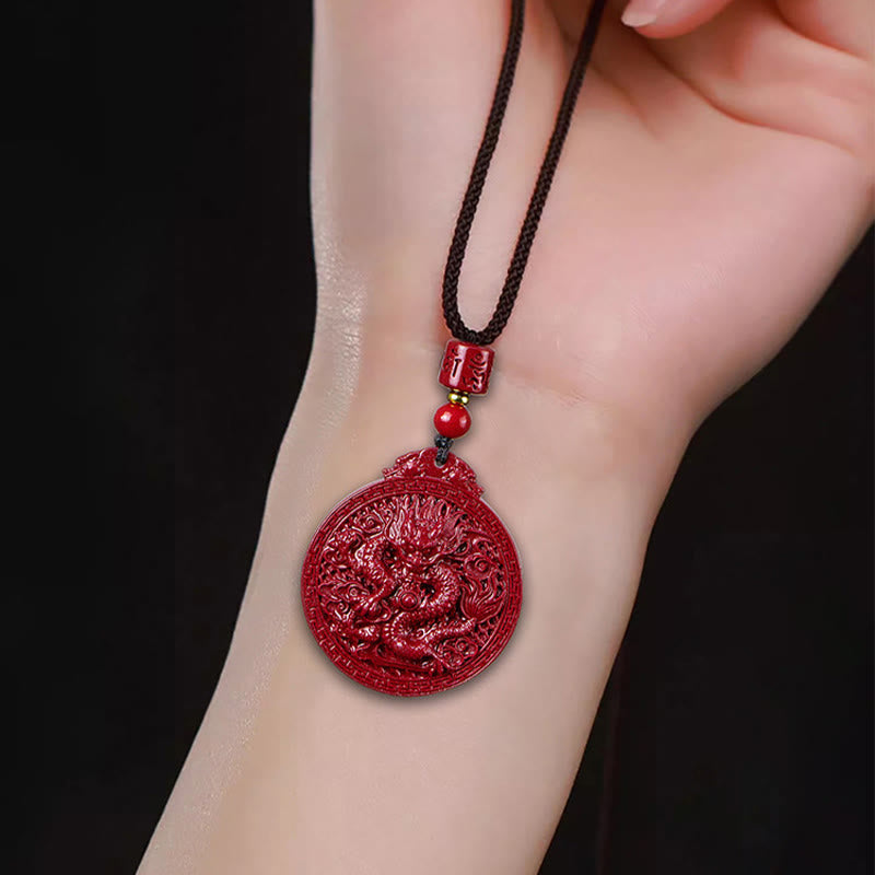 KarmaRipple's Year of the Dragon Authentic Cinnabar Dragon Protection Pendant Necklace p11
