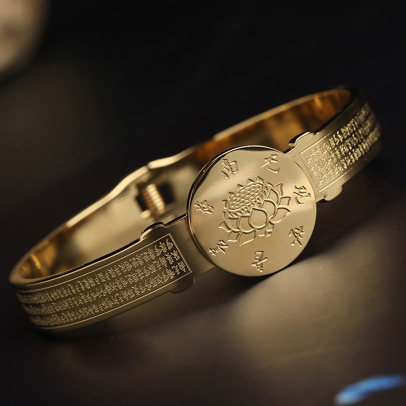 KarmaRipple's Yin Yang Lotus Om Mani Padme Hum Mantra Titanium Steel Balance Bracelet Bangle p2