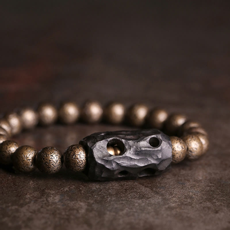 KarmaRipple's Tibet Ebony Wood Bronze Peace Balance Beaded Bracelet p6