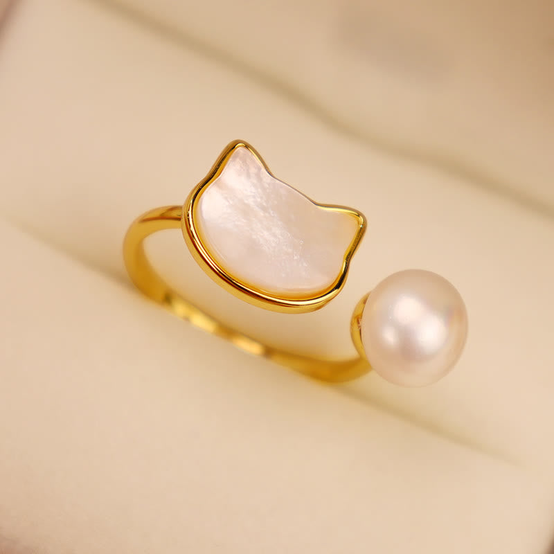 KarmaRipple's Authentic Pearl Bronze Cat Balancing Pendant Necklace Earrings p16