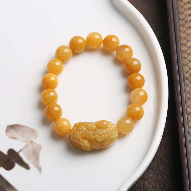 KarmaRipple's Golden Silk Jade Pixiu Wealth Bracelet p5