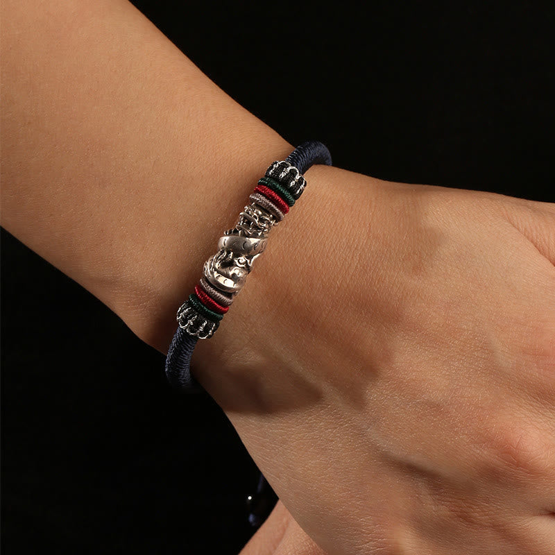 KarmaRipple's Handmade 925 Sterling Silver Year Of The Dragon Auspicious Dragon Fortune Rope Bracelet p6