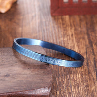 KarmaRipple's Titanium Steel Blessing Bracelet Bangle