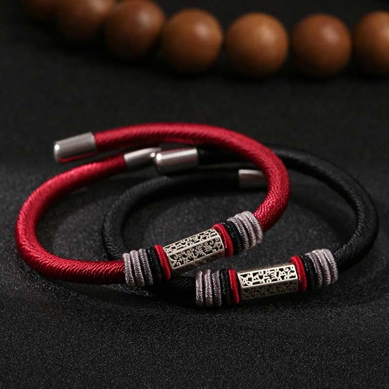 KarmaRipple's 925 Sterling Silver Om Mani Padme Hum Peace Red String Bracelet p4