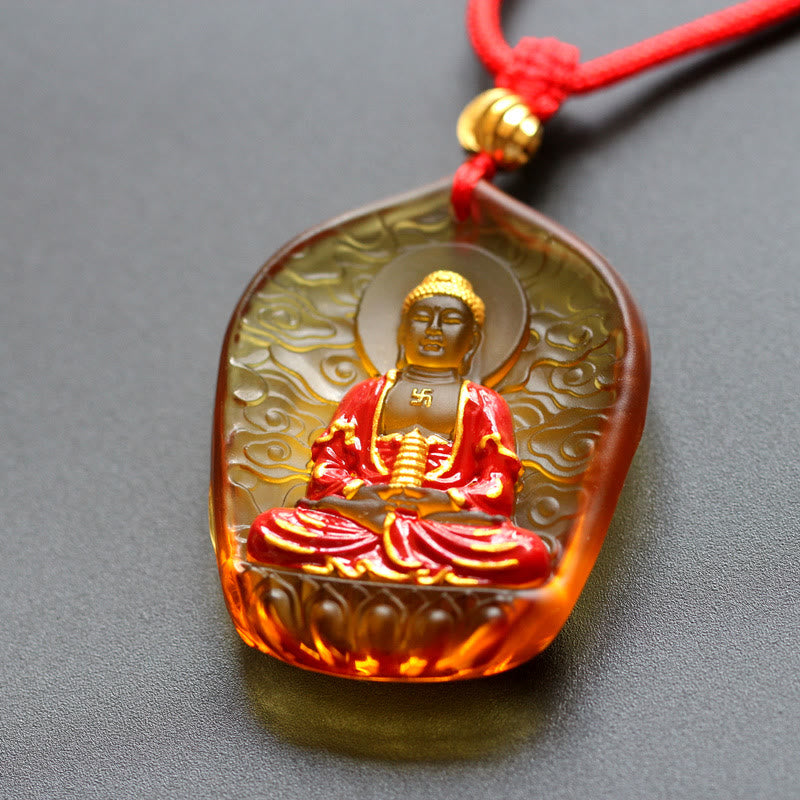 KarmaRipple's Tibet Medicine Buddha Liuli Gemstone Compassion Pendant Necklace p5
