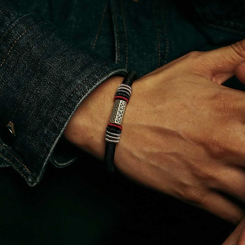 KarmaRipple's 925 Sterling Silver Om Mani Padme Hum Peace Red String Bracelet p13